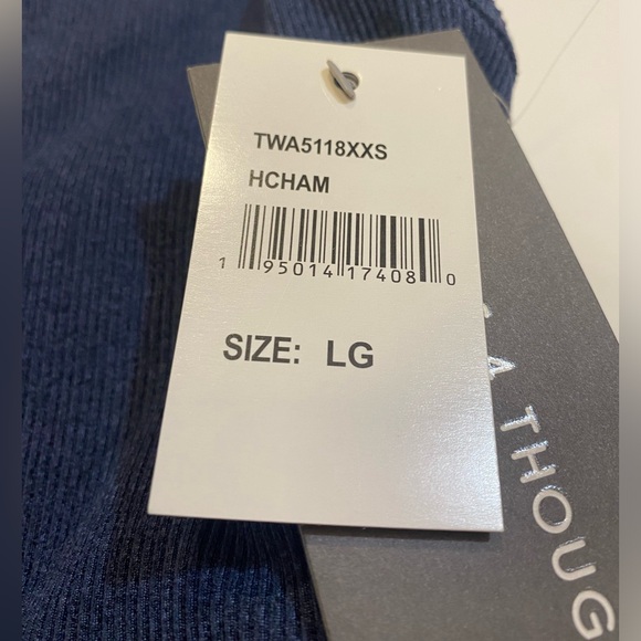 THREADS 4 THOUGHT REACTIVE KENSI RIBBED SPORTS BRA SUPPORTIVE LARGE HEATHER BLUE - Picture 9 of 14